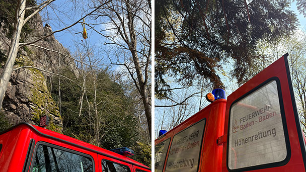 Kletterunfall am Battert – Baden-Badener Feuerwehr rettet per Winde – Hubschrauber im Einsatz Kletterunfall am Battert – Baden-Badener Feuerwehr rettet per Winde – Hubschrauber im Einsatz