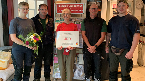 Das Baden-Badener Tierheim nicht vergessen – „Ökotrupp“ übergibt Spende 