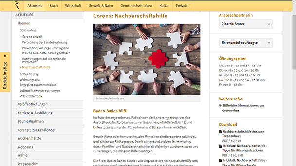 Corona-Hilfen in alle Stadtteilen Baden-Badens – Angebot von Rotes Kreuz und Scheck-in – Geliefert wird freitags