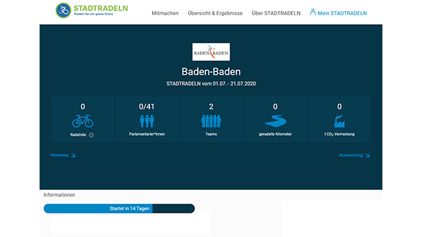 Baden-Baden radelt für ein gutes Klima – Aktion „Stadtradeln“ startet am 1. Juli