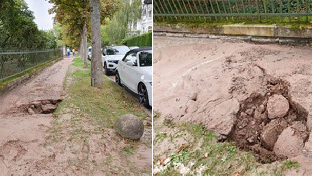 Wasserrohrbruch in Ludwig-Wilhelm-Straße – 300.000 Liter Wasser ausgetreten Wasserrohrbruch in Ludwig-Wilhelm-Straße – 300.000 Liter Wasser ausgetreten
