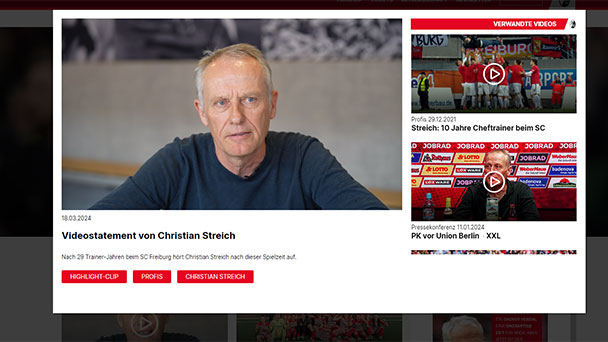 Bye-bye-Video von Christian Streich – SC Freiburg erweiterte sein Hinterland bis nach Baden-Baden und den Landkreis Rastatt Bye-bye-Video von Christian Streich – SC Freiburg erweiterte sein Hinterland bis nach Baden-Baden und den Landkreis Rastatt