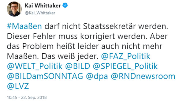 Baden-Badener Bundestagsabgeordneter Kai Whittaker fällt vom Glauben ab – „Das Problem heißt nicht nur Maaßen. Das weiß jeder“