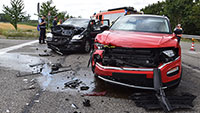 Frontalunfall zwischen Sandweier und Haueneberstein – Zwei Verletzte und 40.000 Euro Schaden