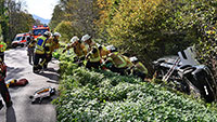 Feuerwehr im Einsatz – Lieferwagen in Rotenbachtalstraße abgestürzt