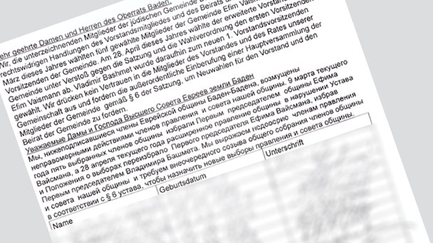 Baden-Badener Juden schreiben an Oberrat – 76 Unterzeichner: „Kein Vertrauen in Mitglieder des Vorstandes und des Rates unserer Gemeinschaft“