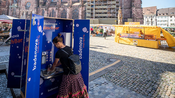 Sponsoring in Corona-Zeiten – Energieversorger Badenova mit WaschBar auf Marktplätzen