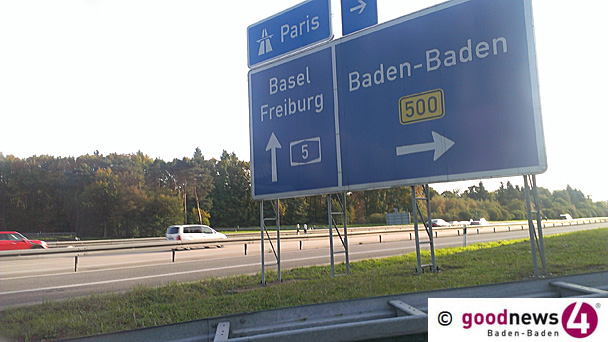 Autobahnabfahrt Baden-Baden am Mittwoch gesperrt – Wer aus Richtung Karlsruhe anfährt, sollte schon Rastatt Süd abfahren