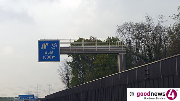 Zu schnell mit zwei Kindern auf der Autobahn bei Baden-Baden – 50.000 Euro Schaden – Kinder unverletzt