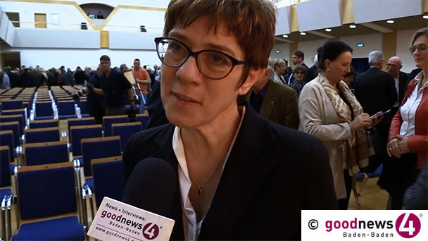 Annegret Kramp-Karrenbauer im goodnews4-Interview - Empfehlung für CDU-Wahlkämpfer in Baden-Baden und Rastatt - "Sehr intensiv durch ihre Stadt gehen, durch Stadtteile, den Bürgern zuhören"