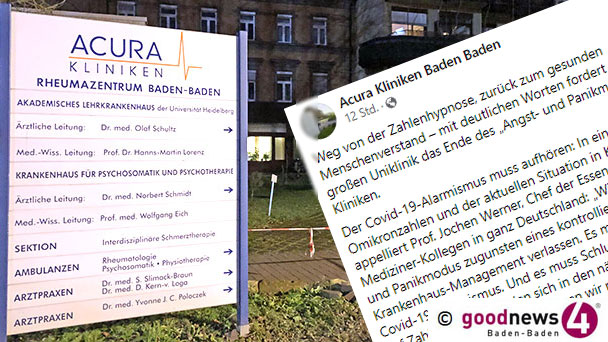 Baden-Badener Acura-Klinken zitieren Essener Uniklinik-Chefarzt – „Es muss Schluss sein mit dem Covid-19-Alarmismus“ Baden-Badener Acura-Klinken zitieren Essener Uniklinik-Chefarzt – „Es muss Schluss sein mit dem Covid-19-Alarmismus“