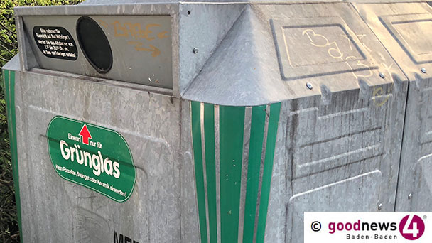 Lärm an Altglascontainern – Stadtverwaltung Baden-Baden bittet: Einwurfzeiten unbedingt beachten!