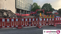 Stromausfall in Baden-Oos – Stadtwerke vor Ort – Bagger beschädigte Kabelverteiler 