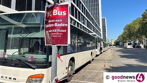 Direkt nach Baden-Baden – Endlose Bus-Schlangen in Karlsruhe – Schienenersatzverkehr noch bis Freitag