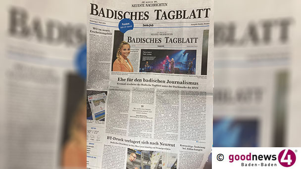 „Badisches Tagblatt unter der Dachmarke der BNN“ – Am Samstag erstmals im neuen Format „Badisches Tagblatt unter der Dachmarke der BNN“ – Am Samstag erstmals im neuen Format