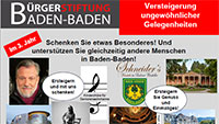 Fantasiereiche Aktion der Bürgerstiftung Baden-Baden – Versteigerung „ungewöhnlicher Gelegenheiten“ 