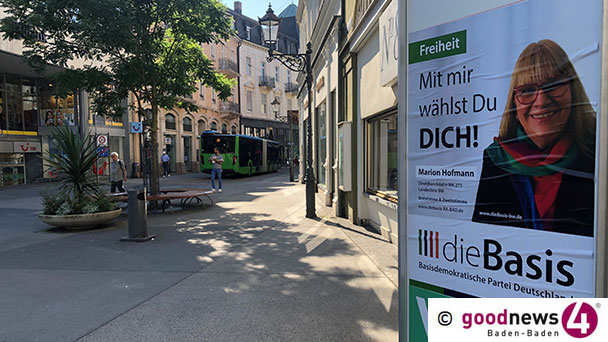 Endspurt Partei die Basis in Baden-Baden – „AfD bald überholt, LINKE im Visier“ – Wahlkampftermin heute am Blumenbrunnen