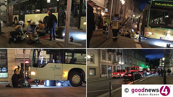 Kurioser Busunfall am Baden-Badener Leopoldsplatz – Poller außer Kontrolle – Bus mit Luftkissen befreit – Keine Verletzten