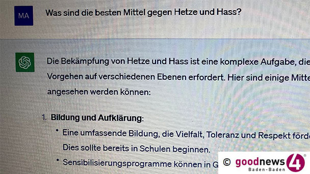 Hass ist ein schlechtes Mittel, um auf Hass zu reagieren – Künstliche Intelligenz mit einer fast schon weisen Empfehlung  Hass ist ein schlechtes Mittel, um auf Hass zu reagieren – Künstliche Intelligenz mit einer fast schon weisen Empfehlung