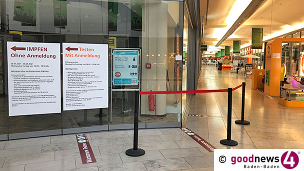 Baden-Badener Rathaus wachgerüttelt – Nun doch neue Impftermine nächste Woche möglich – Auch in der Shopping Cité soll geimpft werden Baden-Badener Rathaus wachgerüttelt – Nun doch neue Impftermine nächste Woche möglich – Auch in der Shopping Cité soll geimpft werden