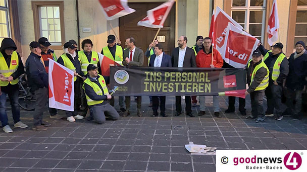 Kleiner Vorgeschmack in Baden-Baden – ver.di-Demo vor dem Rathaus