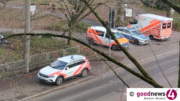 Feuerwehreinsatz in Baden-Badener Rheinstraße – Bewohnerin mit Drehleiter gerettet Feuerwehreinsatz in Baden-Badener Rheinstraße – Bewohnerin mit Drehleiter gerettet