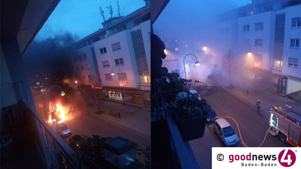 Flammen in der Ooser Bahnhofstraße – Feuerwehr vor Ort