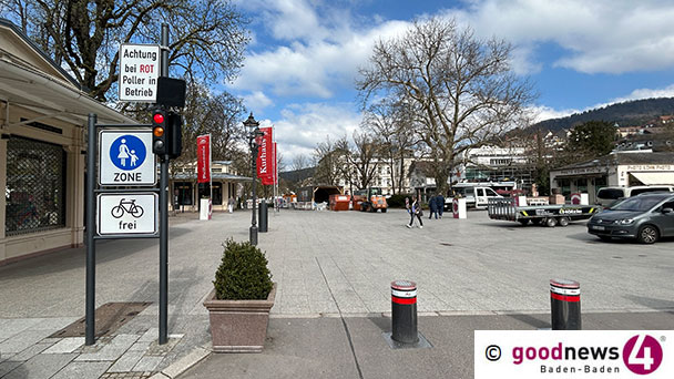 Kaiserallee wird bei Kolonnaden zum verkehrsberuhigten Bereich – Neue Großbaustelle Hindenburgplatz stoppt Verkehrsfluss in Baden-Baden