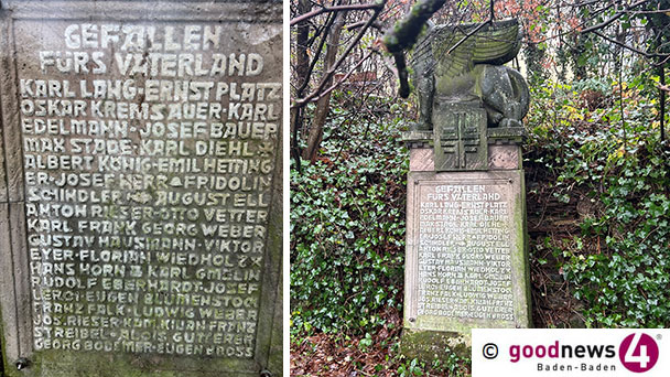 Die Namen der Baden-Badener, die fürs „Vaterland“ gestorben sind – Karl Lang, Ernst Platz, Oskar Kremsauer, Karl Edelmann, Josef Bauer, Max Stade, Karl Diehl, Albert König…