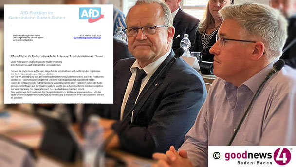 AfD-Fraktionschef Kurt Hermann lobt vertrauensvolle Zusammenarbeit aller Baden-Badener Fraktionen – Offener Brief an Stadtverwaltung AfD-Fraktionschef Kurt Hermann lobt vertrauensvolle Zusammenarbeit aller Baden-Badener Fraktionen – Offener Brief an Stadtverwaltung