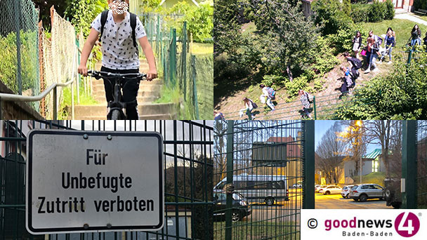 Schildbürger-Denkmal von Michael Geggus und tollkühne Mountainbikefahrer am MLG – Stadtverwaltung Baden-Baden nicht von der schnellen Truppe