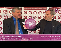 FDP-Chef Hans-Ulrich Rülke in Baden-Baden beim goodnews4-Wahl-Talk