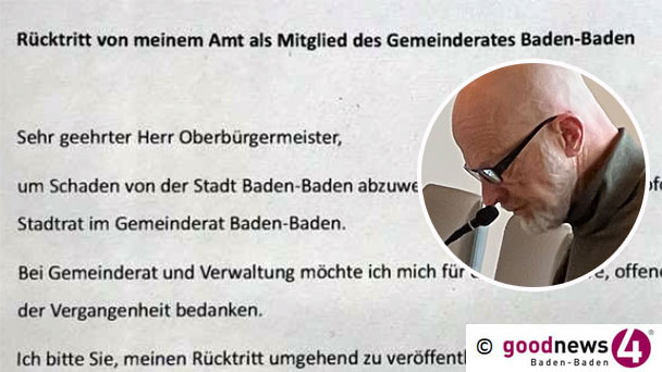 „Erkläre meinen sofortigen Rücktritt“ – AfD-Stadtrat Martin Kühne richtet Schreiben an Baden-Badener Oberbürgermeister 
