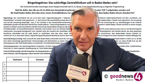 Klinik-Bürgerbegehren in Baden-Baden – „Die Menschen sagen, also das lassen wir uns nicht gefallen“ – goodnews4-Interview mit Matthias Hirsch Klinik-Bürgerbegehren in Baden-Baden – „Die Menschen sagen, also das lassen wir uns nicht gefallen“ – goodnews4-Interview mit Matthias Hirsch