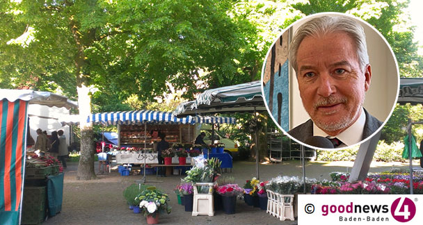 OB Späth heute auf dem Wochenmarkt am Augustaplatz – „Neues Format“