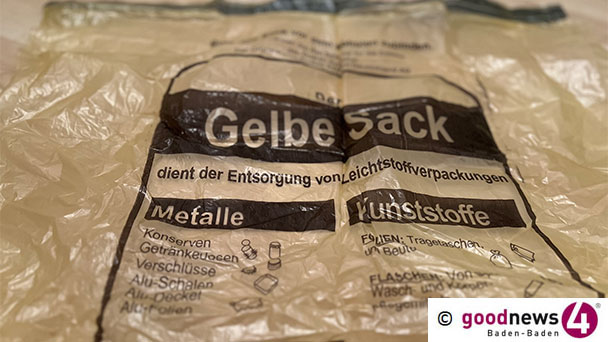 „Gelbe Säcke“ in Baden-Baden sind Geschichte – Blickdichte oder falsch befüllte Säcke werden nicht mitgenommen