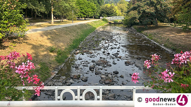 Die Oos bleibt steinig – Wasserstände nicht erholt – Wasserentnahme aus Bächen und Quellen in Baden-Baden bleibt verboten
