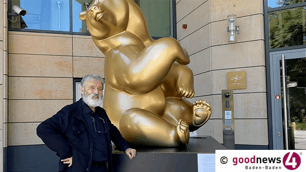 Fantastischer Künstler Michel Bassompierre in Baden-Baden – Ein goldener Bär vor dem Hotel Maison Messmer – goodnews4-Interview mit dem Künstler