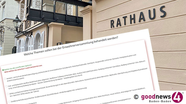 Einwohnerversammlung in Baden-Baden am 29. September – Abstimmung über eingereichte Themen