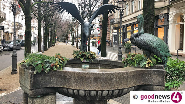 Vandalismus in Baden-Badener Sophienstraße – Reiherbrunnen schwer beschädigt