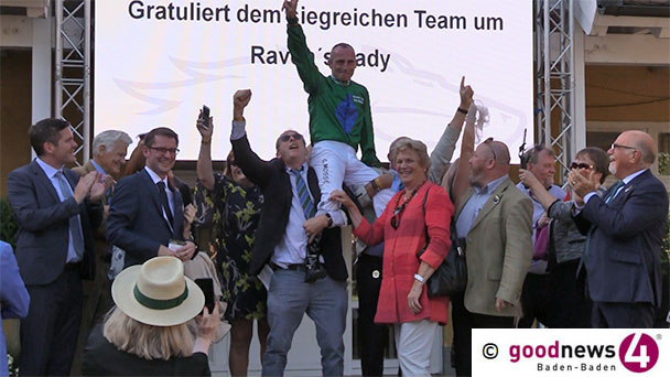 Große Emotionen in Iffezheim - 15 Engländer feierten Sieg in der Goldenen Peitsche - Szenen, die man im Galoppsport eher selten sieht  