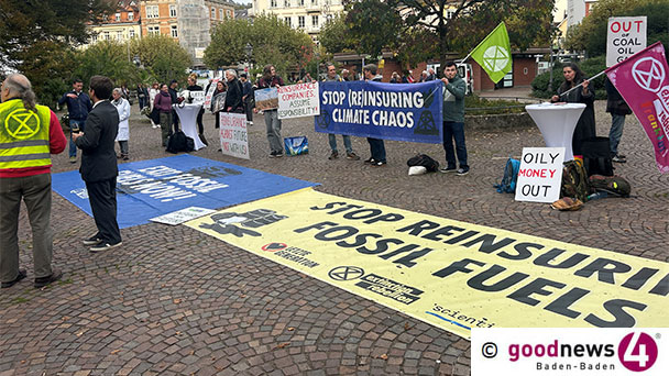 Demo gegen Rückversicherer in Baden-Baden – „Ihr versichert den Untergang!“