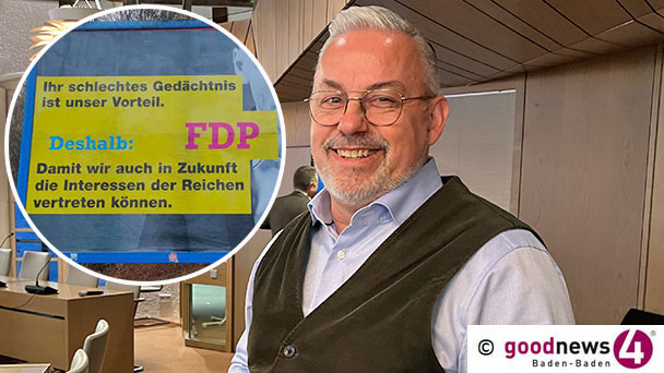 SPD-Stadtrat Sven Bohnert zu seiner Plakat-Aktion in Lichtental – „Wenn die Kombination CDU, CSU und FDP am Start wäre, dann hätte der Normalbürger nichts mehr zu lachen“