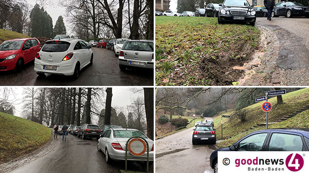 Untätige Baden-Badener Stadtverwaltung - Park-Chaos an der Stourdza-Kapelle - Aufgerissene Grasnarben und SUVs in den Rasenanlagen