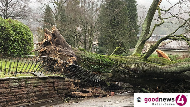 Wütender Herbststurm "Ignatz" ohne schlimme Folgen – Überflutung in Baden-Badener Kaiserallee