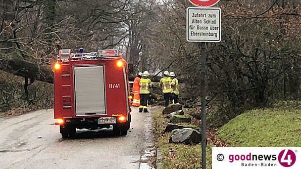 Sturmschäden in Baden-Baden, Rastatt und Ortenau - 100 Einsätze der Polizei wegen Sturmtief "Burglind"