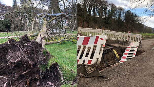 Sturm Eberhard wütete auch in der Lichtentaler Allee – Bénazet-Pavillon beinahe von umstürzendem Baum getroffen – 25 Einsätze der Feuerwehr in Baden-Baden Sturm Eberhard wütete auch in der Lichtentaler Allee – Bénazet-Pavillon beinahe von umstürzendem Baum getroffen – 25 Einsätze der Feuerwehr in Baden-Baden