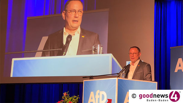 AfD-Bundesvorsitzender Chrupalla in Baden-Baden: „Ich verurteile jeden Angriff auf Politiker“ – SPD-Bundestagsabgeordnete Gabriele Katzmarek unter den Gegendemonstranten 