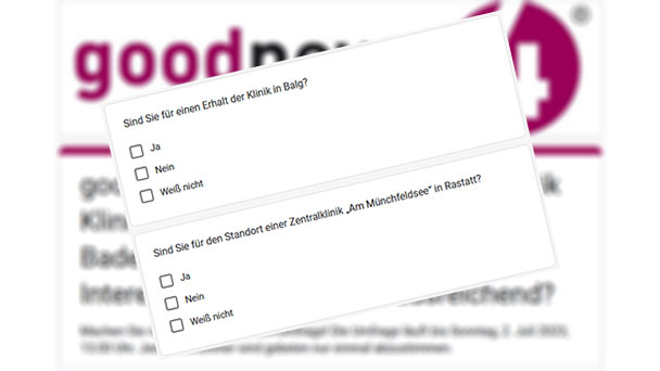 Stimmen Sie ab! – goodnews4-Umfrage zur Standortpolitik Klinikum und SWR – Verteidigen die Baden-Badener Kommunalpolitiker die Interessen Baden-Badens ausreichend? Stimmen Sie ab! – goodnews4-Umfrage zur Standortpolitik Klinikum und SWR – Verteidigen die Baden-Badener Kommunalpolitiker die Interessen Baden-Badens ausreichend?
