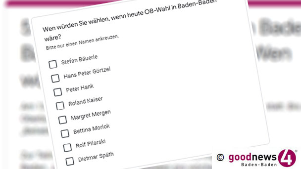 Letzte Umfrage vor Baden-Badener OB-Wahl heute gestartet – Machen Sie mit! – Wen würden Sie wählen?